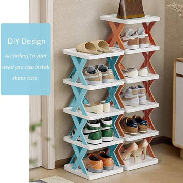 New Arrival 5 Layers Stackable Shoe Rack Multi-layer Storage Shoes Shelf Box Plastic Space Saving Cabinet Shoes Organizer For Entry