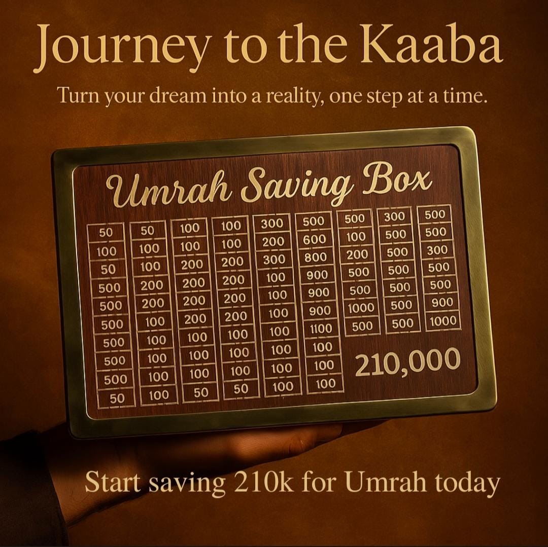 Umrah Saving Box - Save 210,000 Smartly for Your Umrah Journey