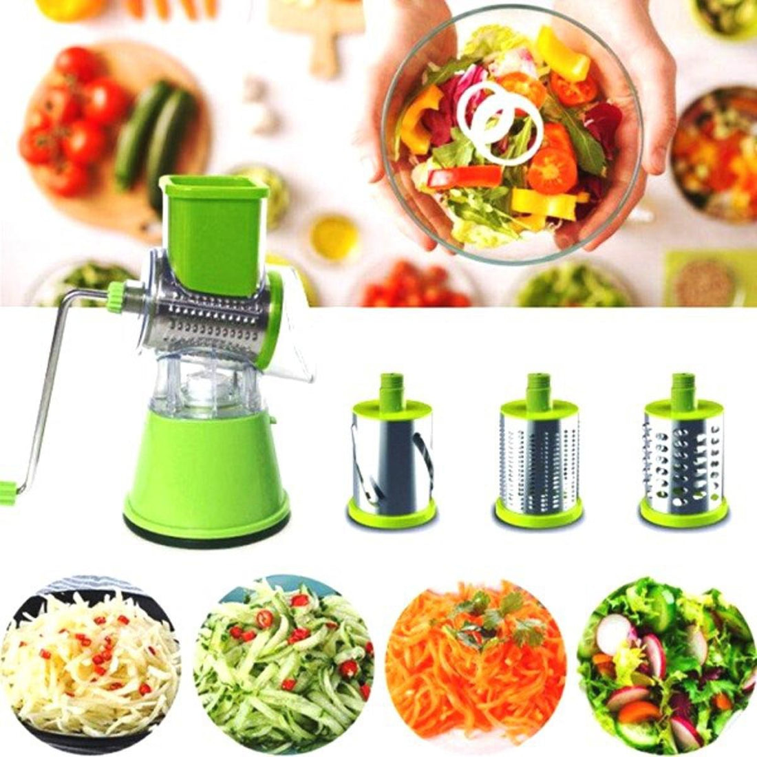 3 in 1 Vegetable Cutter, Multifunctional Vegetable Slicer, Drum Slicer for Kitchen