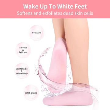 Silicone Elastic Moisturizing Foot Socks, Spa Massage Moisturizing Gel Socks for Dry Cracked Feet